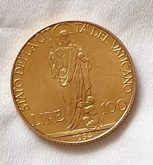 Vatikan 100 Lire Gold 1934 - unzirkuliert - Auflage nur 2533 - Papst Pius XI