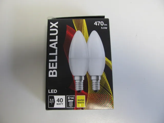 10x Bellalux LED Leuchtmittel Classic B 40 - 5,5W=40W - E14 - 470lm - Warm White