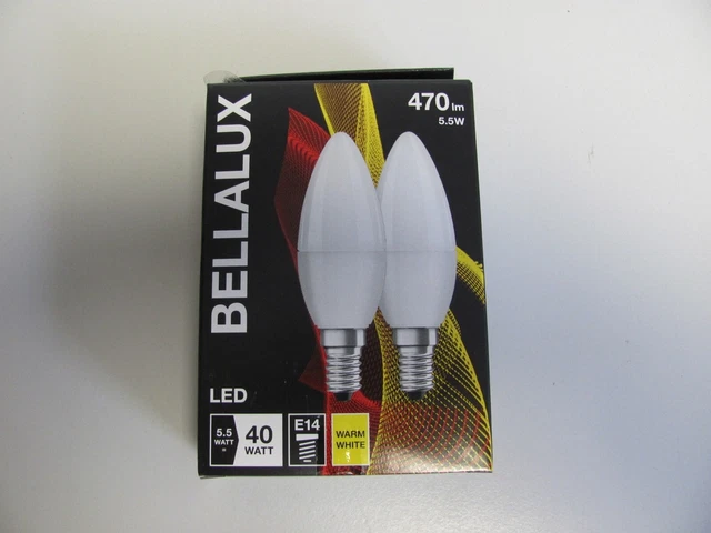 10x Bellalux LED Leuchtmittel Classic B 40 - 5,5W=40W - E14 - 470lm - Warm White