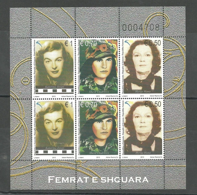 KOSOVO 2013 Bedeutende kosovarische Frauen, Blatt, postfrisch
