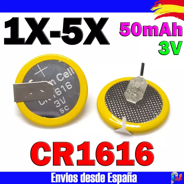 CR1616 CR 1616 3V SC Bateria Con Pestañas Para Soldar Pila Boton Patillas Litio