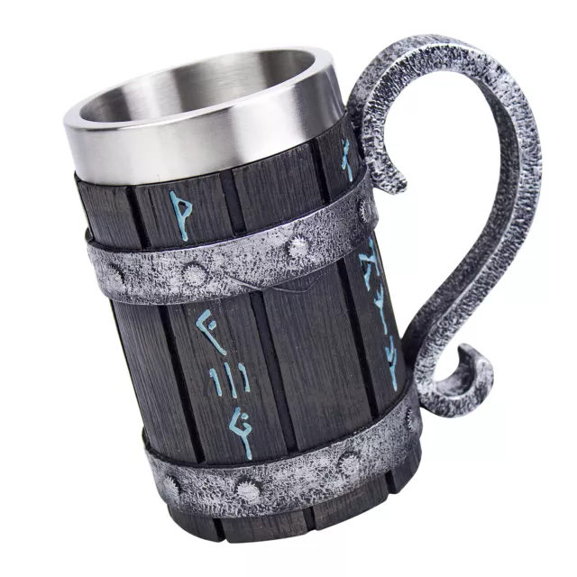 Stainless Steel Viking Tankard Odin Thor Mjolnir Drink Mug Beer Stein Coffee Cup 3