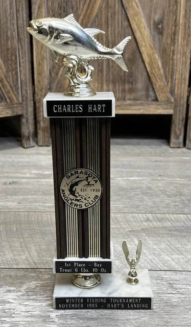 Trophée De Pêche - Coupe Argent Hauteur 13 3/4 - Personnalisation Gratuite J5