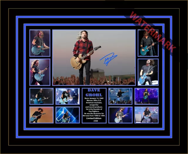 Dave Grohl Foo Fighters Nirvana Ltd Edition Of 250 Signed Framed Memorabilia