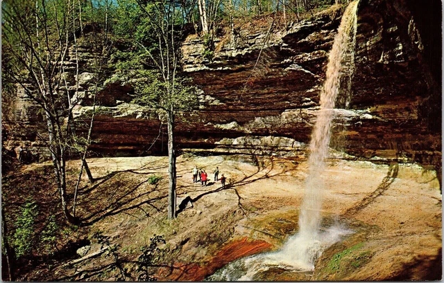 Munising Falls Michigan Upper Peninsula Postcard PM Shingleton MI Cancel WOB