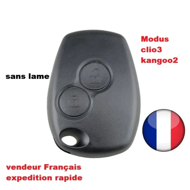 Coque de Cle Plip compatible Modus/clio3/Kangoo2 / 2 boutons