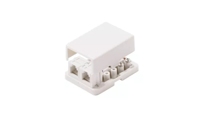 Steren Telephone 4C Dual Surface Jack UL Ivory