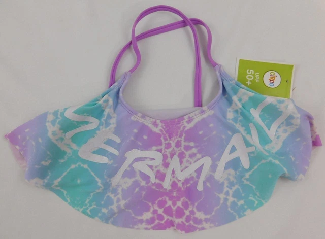Girl's Circo SwimSuit SwimWear Bikini Top New Blue Purple Mermaid Sz Lg