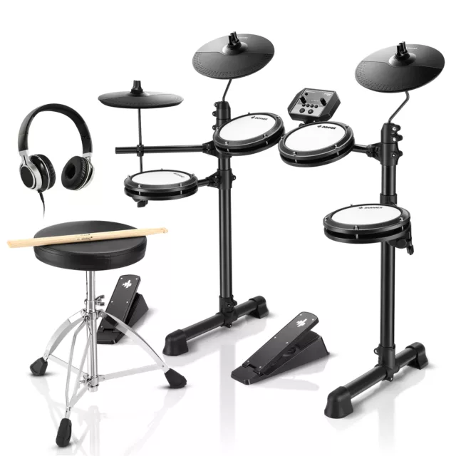 Donner DED-80 Electric Drum Set 180 Sounds 2 Switch Pedal 4 Quiet Mesh Pad