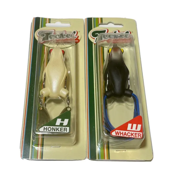 (Lot Of 2)Teckel Honker Frog (Bone) And Whacker Frog (Black Blue)