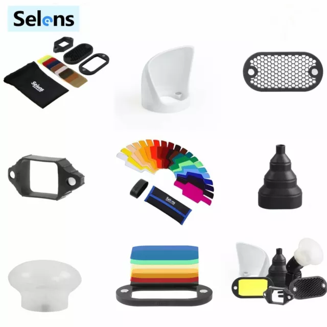 Selens Universal Magnetic Flash Modifier Gels Filters Diffuser Bounce Band Snoot