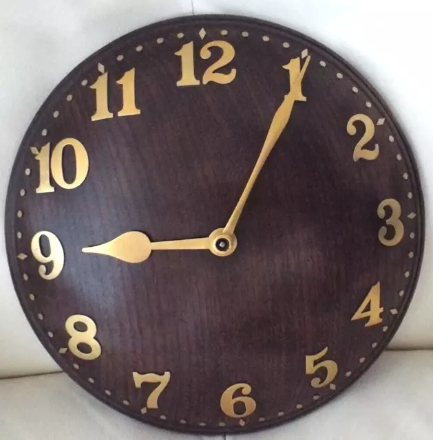 Rare Mint Zenith Convex 18 Day Oak & Brass Wall Clock Working C1920 Art Deco