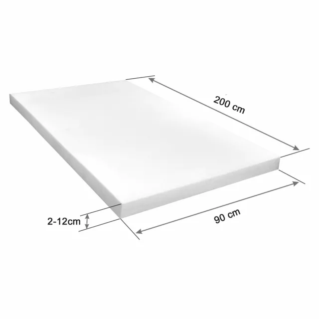 Mousse sur mesure, Matelas mousse, Plaque de mousse,Panneau de mousse 90x200cm