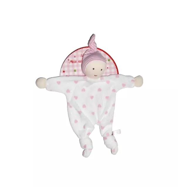 NEU * * Spiegelburg Baby Glück Wichtel Puppe Schmusetuch Schnuffeltuch weiß rosa