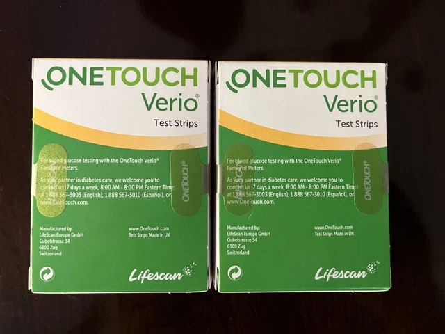 200 tiras reactivas OneTouch Verio cajas selladas CADUCIDAD: 10/31/2023 ¡Envío gratuito!