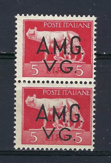 Italy 1945 Sc# 1LN6 Veneza Giulia Allied military occupation AMG 5L pair MNH