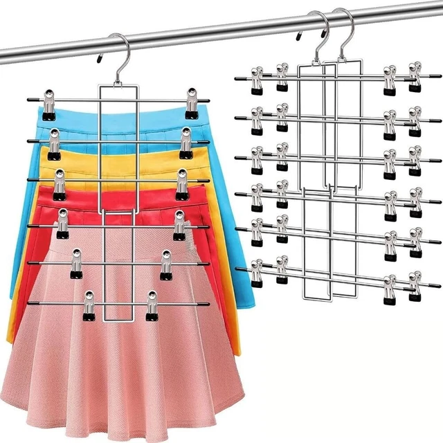 Lot De 20 Cintres Métalliques Pour Pantalon Et Jupe – Pinces Clips – 28cm, Inox
