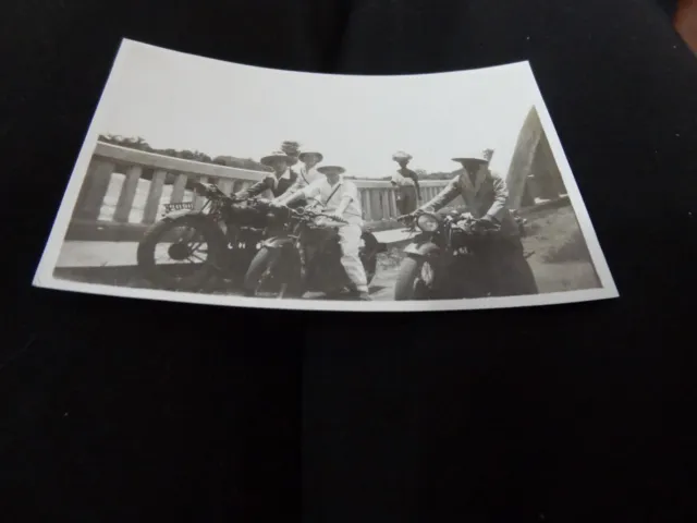 Small Photo Social History Man with Triumph Motorcycle Brazzaville Congo Africa