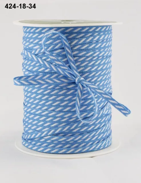 May Arts Ribbons~Solid Diagonal Stripe~Blue & White~1/8Th Inch Wide X 3 Yards!