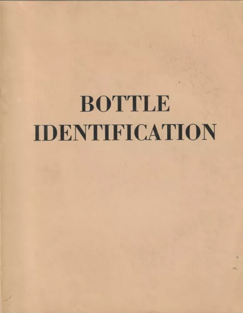 BOTTLE IDENTIFICATION  H. E. Putnam 1968 Paperback Edition