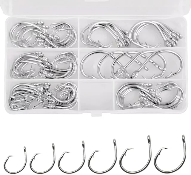 39960D SALTWATER TUNA Circle Fishing Hooks Stainless Steel Strong Fish Hook  Box $17.77 - PicClick