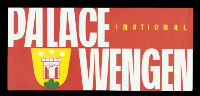 Hotel Palace WENGEN Switzerland - vintage luggage label