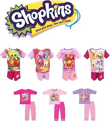 Girls Shopkins Pyjamas Short & Full Length Pjs Set Kids SPK 2 Piece Kids Size