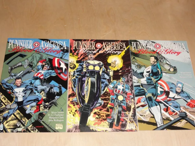 Punisher Captain America Blood and Glory 1,2,3 (1992) NM Complete Set Marvel