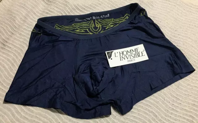 MINI BOXER marque L'HOMME INVISIBLE Couleur BLEU dévoré au dos taille S - NEUF