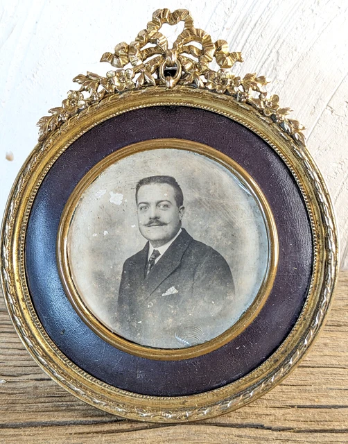 Gorgeous French Bronze / Brass Medallion Picture Frame Louis Xv Style
