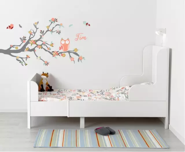 Personalized Tree Branch and Owl Decal WALL STICKER Decor Nursery Kids Art WC154