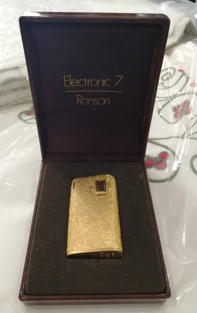 Accendino Ronson Dorato Electronic 7 Nuovo Vinyage
