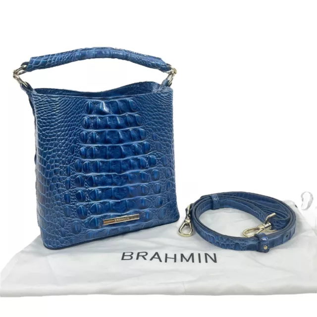 Brahmin Mini Amelia Bucket Bag Shoulder Bag Electric Blue Melbourne Women