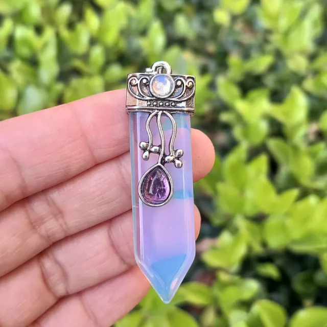 Opalite Gems Stone Sword Pendant Prism Chakra Reiki Healing Amulet
