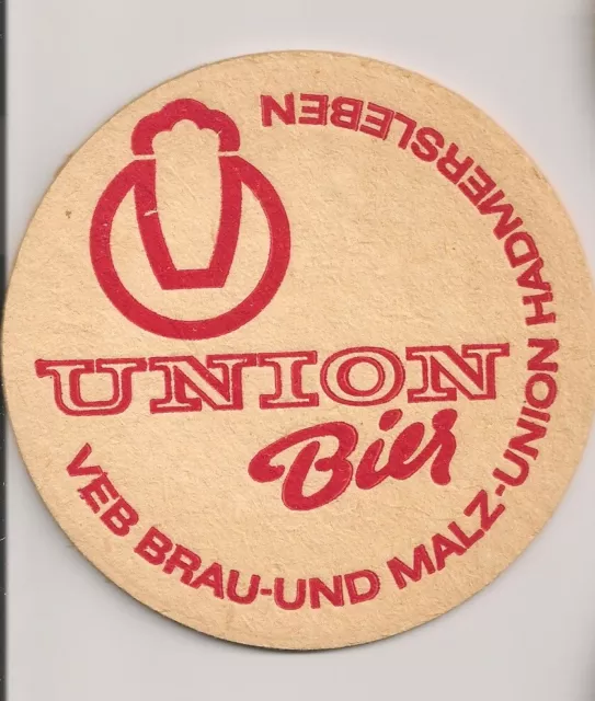 Union Bier, VEB Hadmersleben - alter Bierdeckel/Bierfilz aus der DDR
