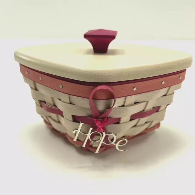 Longaberger Horizon of Hope Basket Breast Cancer Awareness White Wash Pink