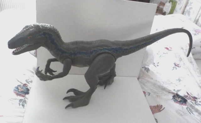 Blue Velociraptor Jurassic World - Dinosaure électronique Avec Effets Sonores Réalistes