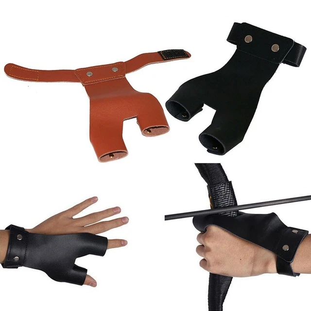 Accessoire de tir à l'arc noir/brun onglet de protection arc gant de protection