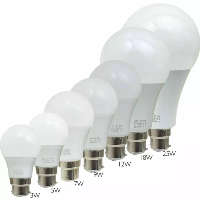 3W-25W LED Birne BC B22 GLS Glühbirnen A60 kühlweiß Golf Globe Lampe LED Birne