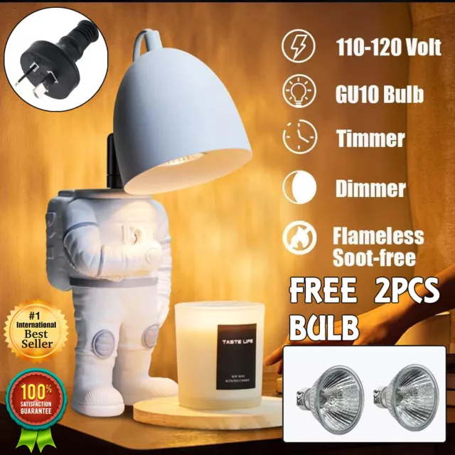 Aromatherapy Melting Wax Lamp Dimmable Night Light Astronaut Candle Warmer Lamp