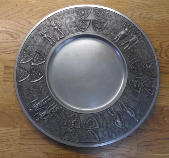 Vintage GERMAN ZINN PEWTER WALL PLATE