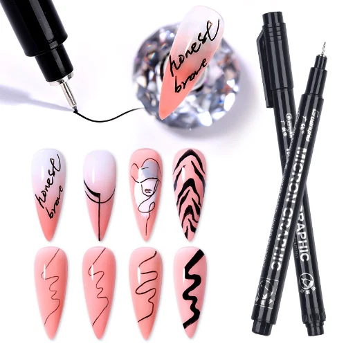 Pincel de uñas pluma de pintura impermeable esmalte de gel UV para herramientas de barniz de dibujo hágalo usted mismo