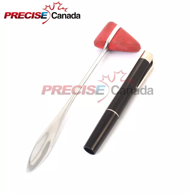 Neurological Percussion Reflex Taylor Hammer + Diagnostic Pen Light Penlight