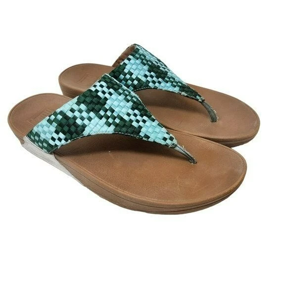 FITFLOP "Lulu"  Sandals Silky Weave Toe Post Women's Size 11
