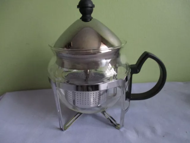 Arcosteel Stainless Steel & Glass 2 Cup  Filter Teapot Nwt In Box 600Ml 3