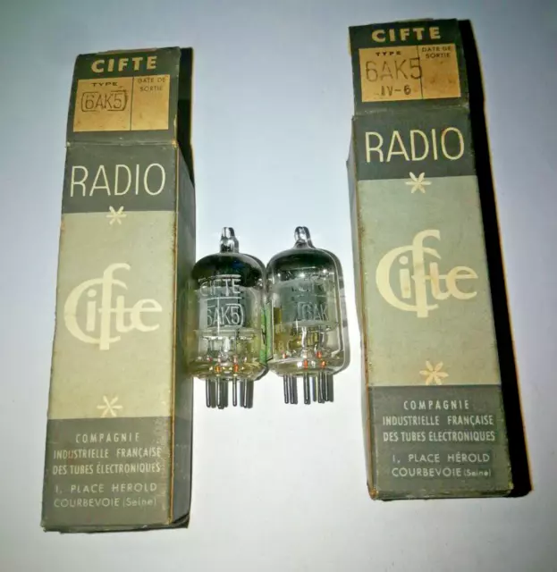 2 X 6AK5 (eq. EF95) valvola NOS Cifte TUBE VALVE röhre - NEW OLD STOCK BOXED