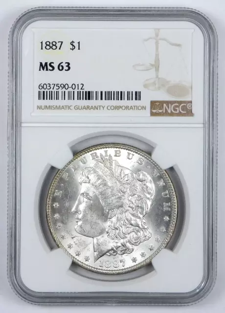 1887 Morgan Silver Dollar - NGC MS 63 - Brown Label