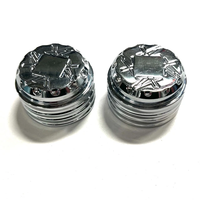 *Used* Chrome "Zx" Engraved Fork Caps 2006-2022 Kawasaki Ninja Zx14/R