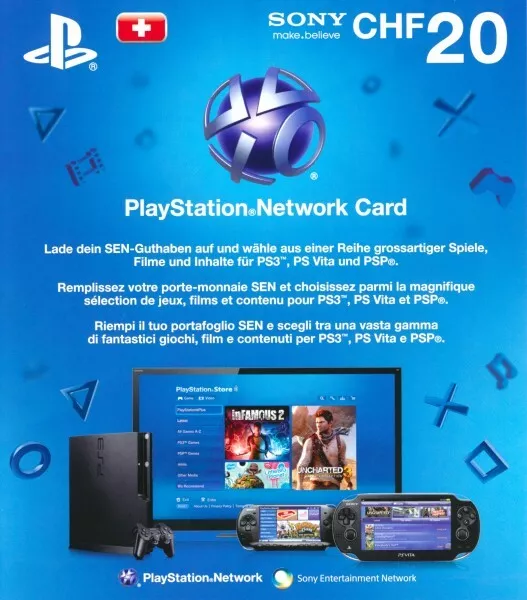 PlayStation Network Card 20 CHF Schweiz PSN Code Email