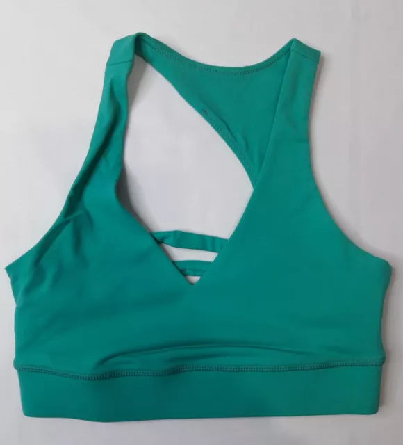 BO+TEE GREEN PLUNGE Asymmetric Racer Back Sports Bra/Crop Top (S) $29.13 -  PicClick AU